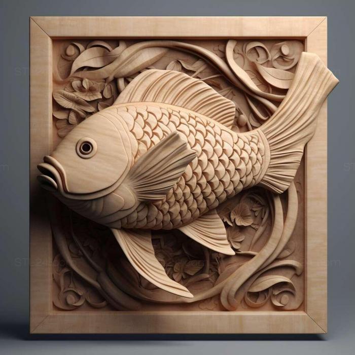 Природа и животные (Рыба сент - Сабао 2, NATURE_3110) 3D модель для ЧПУ станка